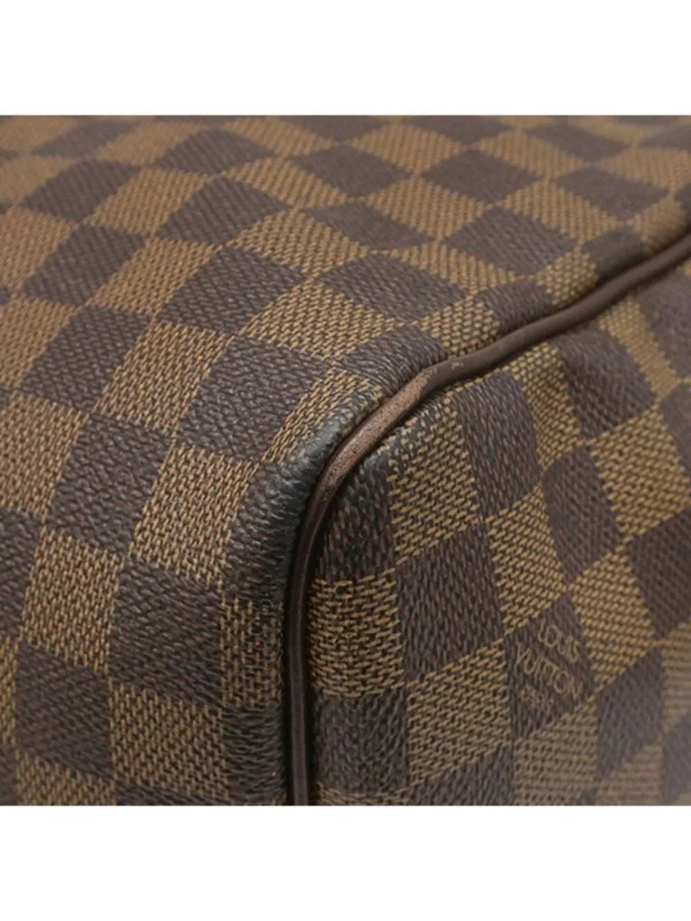 Louis Vuitton Boston Bag Keepall Bandouliere 55 Damier Canvas Ebene Gold Brown